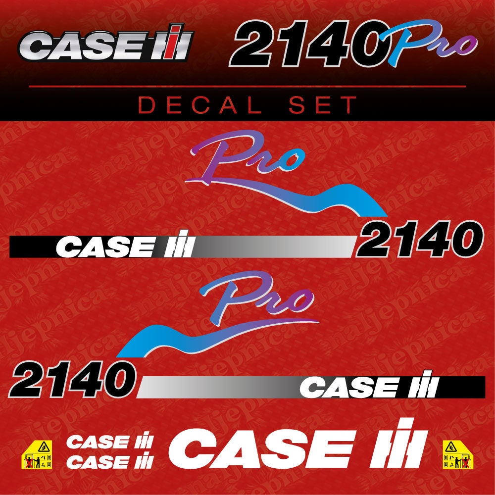 Case 2140 PRO Aftermarket Replacement Tractor Decal (Sticker) Set – 4. ...
