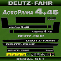 Deutz Fahr AgroPrima 4.46 Aftermarket Replacement Tractor Decal (Sticker) Set