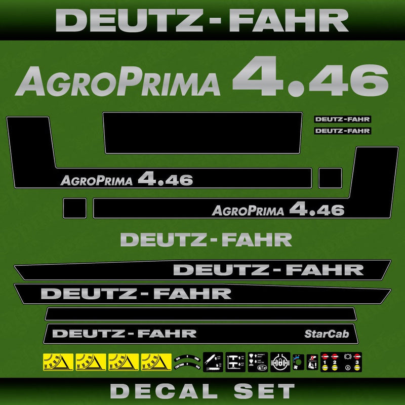 Deutz Fahr AgroPrima 4.46 Aftermarket Replacement Tractor Decal (Sticker) Set