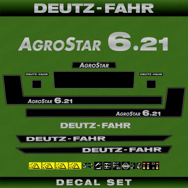 Deutz Fahr AgroStar 6.21 Aftermarket Replacement Tractor Decal (Sticker) Set