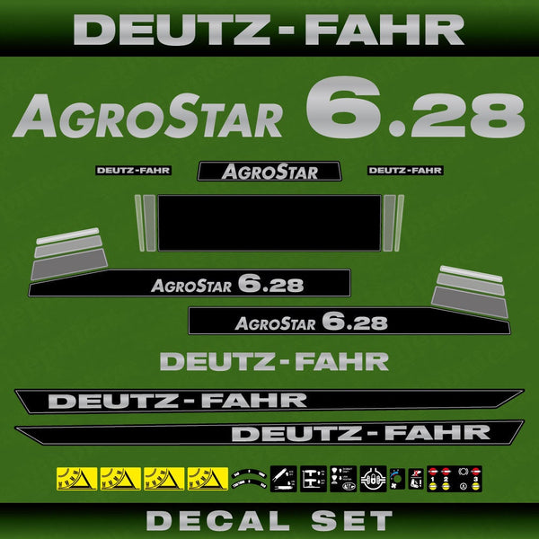 Deutz Fahr AgroStar 6.28 Aftermarket Replacement Tractor Decal (Sticker) Set