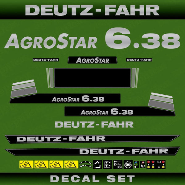 Deutz Fahr AgroStar 6.38 Aftermarket Replacement Tractor Decal (Sticker) Set