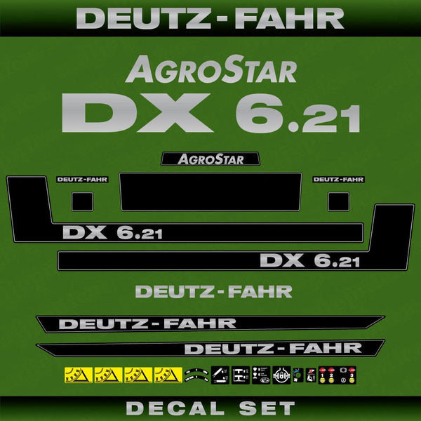 Deutz Fahr AgroStar DX 6.21 Aftermarket Replacement Tractor Decal (Sticker) Set