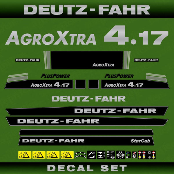 Deutz Fahr AgroXtra 4.17 Aftermarket Replacement Tractor Decal (Sticker) Set