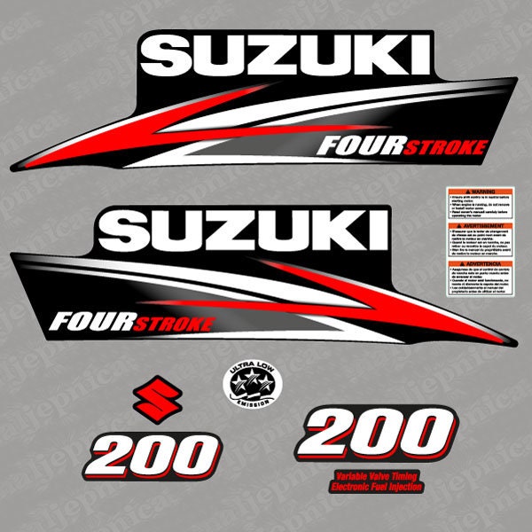 Suzuki 200 Four Stroke (2013) Outboard Decal Sticker Set