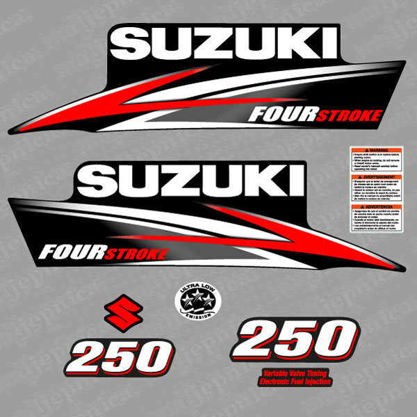 Suzuki 250 Four Stroke (2013) Outboard Decal Sticker Set