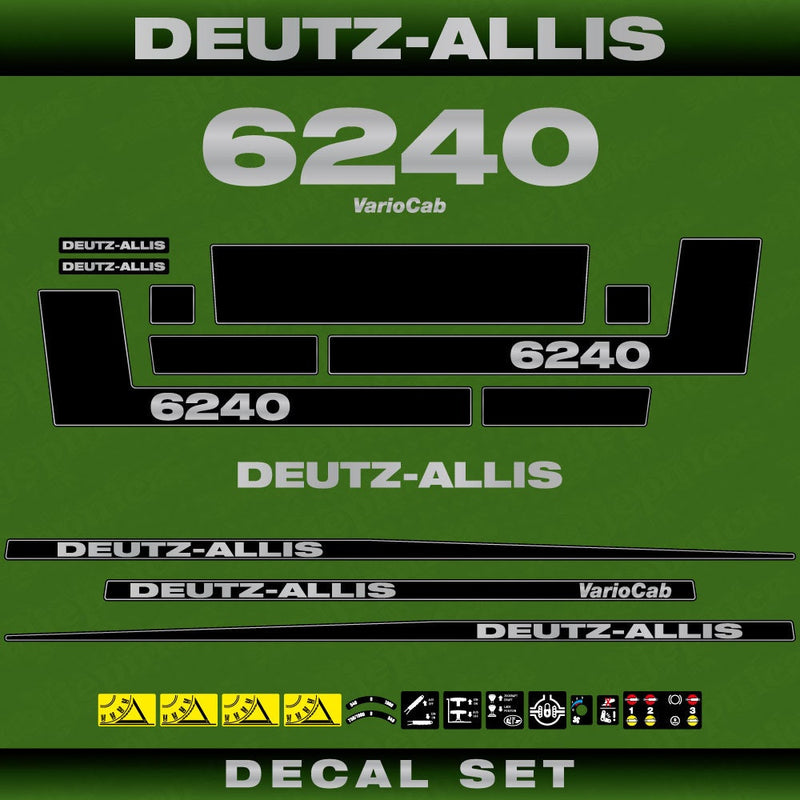 Deutz Allis 6240 VarioCab Aftermarket Replacement Tractor Decal (Sticker) Set