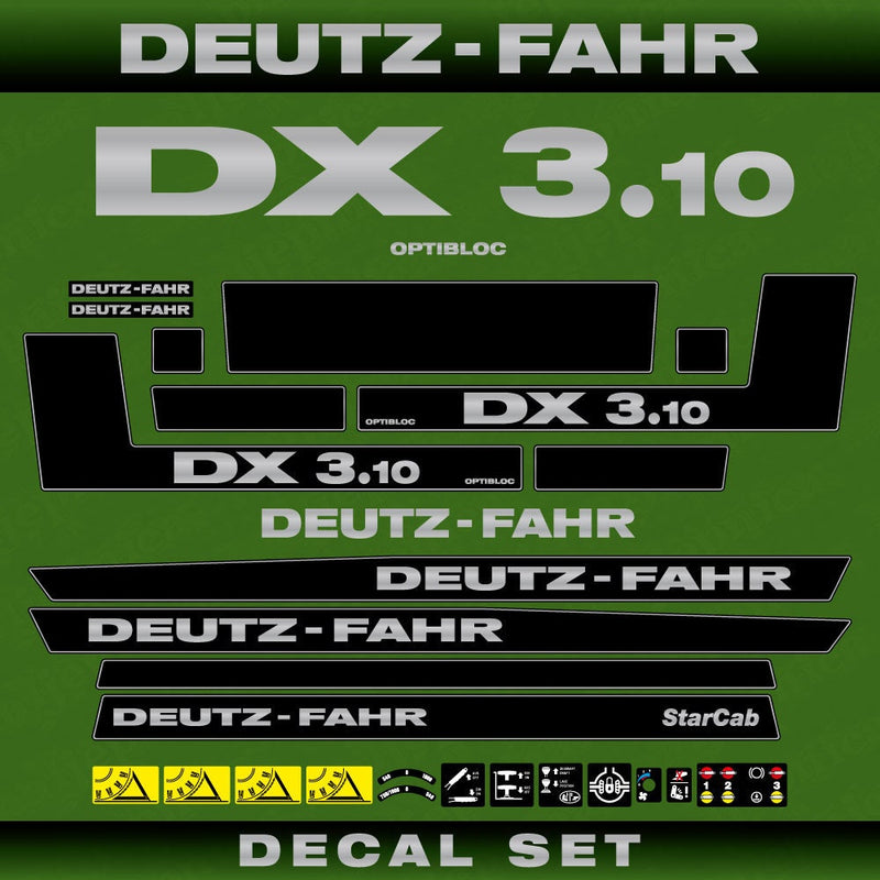 Deutz DX 3.10 Aftermarket Replacement Tractor Decal (Sticker) Set