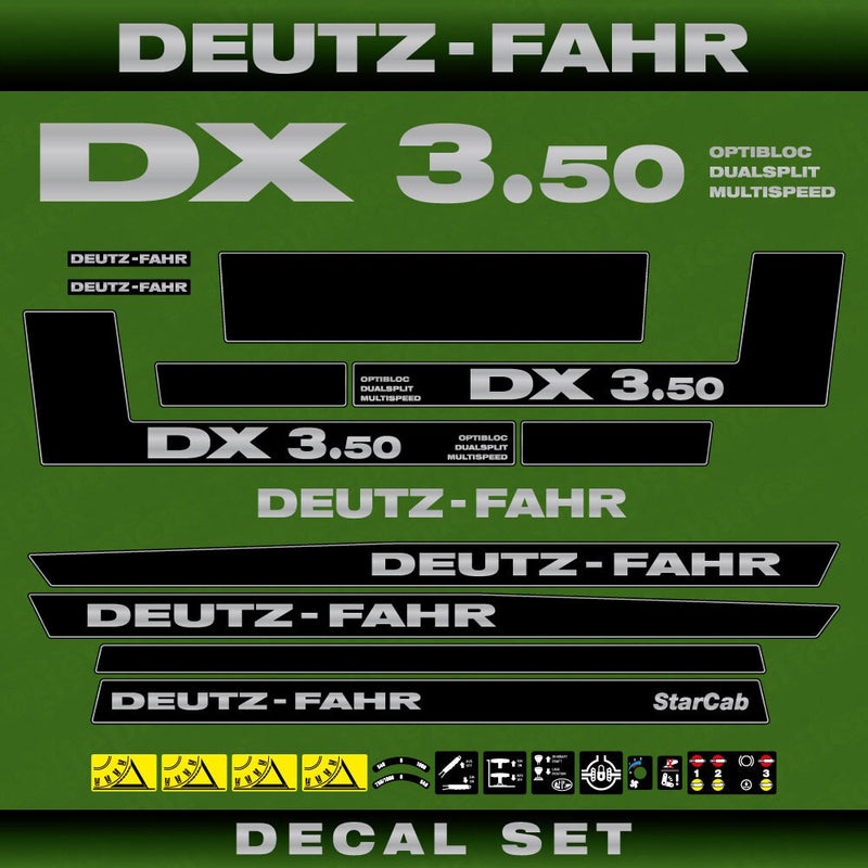 Deutz DX 3.50 ODMA Aftermarket Replacement Tractor Decal (Sticker) Set