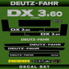 Deutz DX 3.60 Aftermarket Replacement Tractor Decal (Sticker) Set