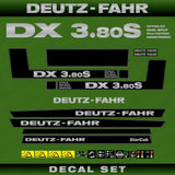 Deutz DX 3.80S Aftermarket Replacement Tractor Decal (Sticker) Set