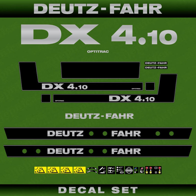 Deutz DX 4.10 O Aftermarket Replacement Tractor Decal (Sticker) Set