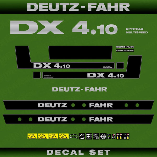 Deutz DX 4.10 OM Aftermarket Replacement Tractor Decal (Sticker) Set