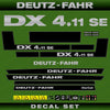Deutz DX 4.11 SE Aftermarket Replacement Tractor Decal (Sticker) Set
