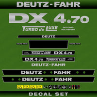 Deutz DX 4.70 Turbo de luxe Aftermarket Replacement Tractor Decal (Sticker) Set