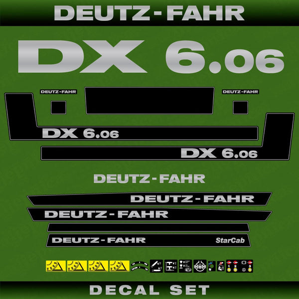 Deutz DX 6.06 Aftermarket Replacement Tractor Decal (Sticker) Set