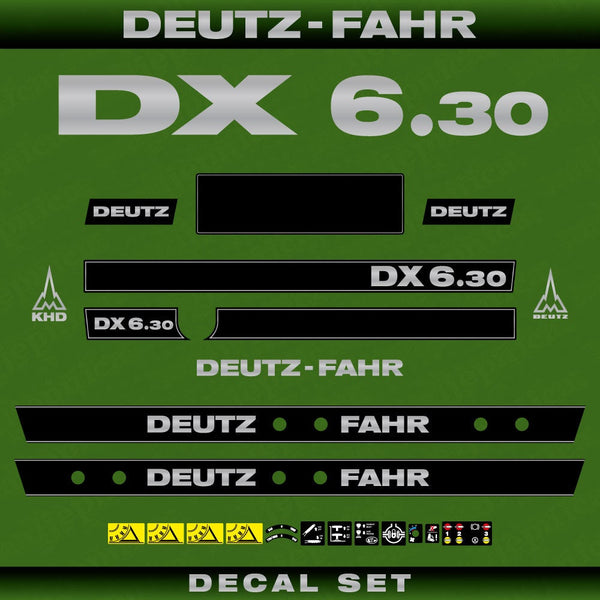 Deutz DX 6.30 Aftermarket Replacement Tractor Decal (Sticker) Set