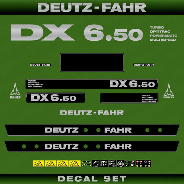 Deutz DX 6.50 TOAM Aftermarket Replacement Tractor Decal (Sticker) Set