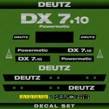 Deutz DX 7.10 Powermatic Aftermarket Replacement Tractor Decal (Sticker) Set