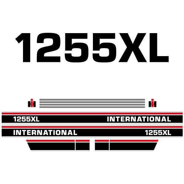 International 1255XL Aftermarket Replacement Tractor Decal (Sticker) Set