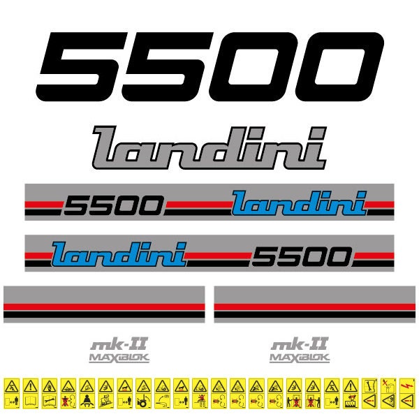 Landini 5500 Aftermarket Replacement Tractor Decal (Sticker) Set