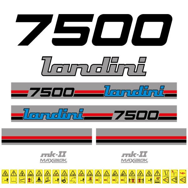 Landini 7500 Aftermarket Replacement Tractor Decal (Sticker) Set