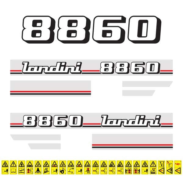 Landini 8860 Aftermarket Replacement Tractor Decal (Sticker) Set