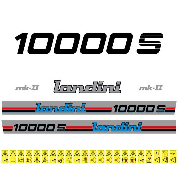 Landini 10000S Aftermarket Replacement Tractor Decal (Sticker) Set