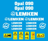 Lemken Opal 090 aftermarket plow pflug decal aufkleber adesivo sticker set