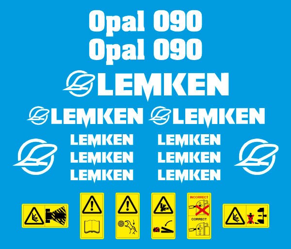 Lemken Opal 090 aftermarket plow pflug decal aufkleber adesivo sticker set