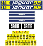 Same Jaguar 95 Export Aftermarket Replacement Tractor Decals (sticker - aufkleber - adesivo) Set