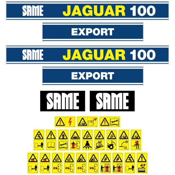 Same Jaguar 100 Aftermarket Replacement Tractor Decals (sticker - aufkleber - adesivo) Set