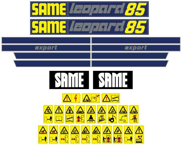 Same Leopard 85 Aftermarket Replacement Tractor Decals (sticker - aufkleber - adesivo) Set