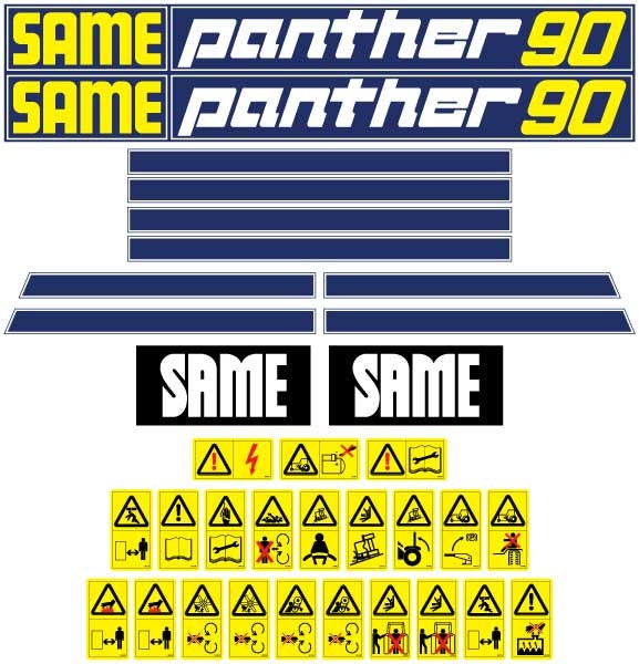 Same Panther 90 Aftermarket Replacement Tractor Decals (sticker - aufkleber - adesivo) Set