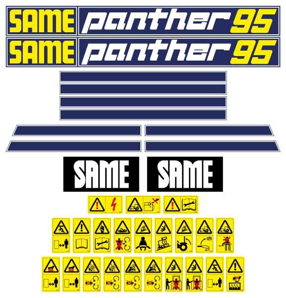 Same Panther 95 Aftermarket Replacement Tractor Decals (sticker - aufkleber - adesivo) Set