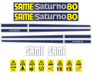 Same Tractor Emblems Same Saturno 80 Aftermarket Replacement Tractor Decals (sticker - aufk ...
