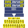 Same Taurus 60 Aftermarket Replacement Tractor Decals (sticker - aufkleber - adesivo) Set
