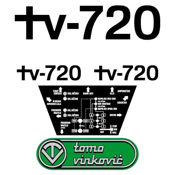 Tomo Vinkovic 720 Aftermarket Replacement Tractor Decals (sticker - aufkleber - adesivo) Set