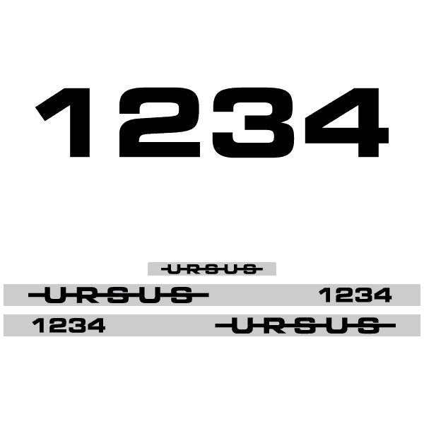 Ursus 1234 Aftermarket Replacement Tractor Decals (sticker - aufkleber - adesivo) Set