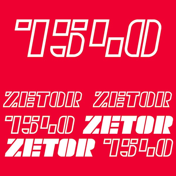 Zetor 7540 Aftermarket Tractor Decal / Aufkleber / Adesivo / Sticker Set