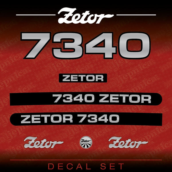 Zetor 7340 (2000) Aftermarket Tractor Decal / Aufkleber / Adesivo / Sticker Set
