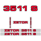 Zetor 3511 S Aftermarket Tractor Decal / Aufkleber / Adesivo / Sticker Set