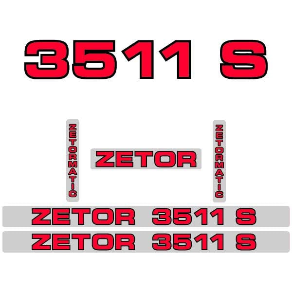 Zetor 3511 S Aftermarket Tractor Decal / Aufkleber / Adesivo / Sticker Set