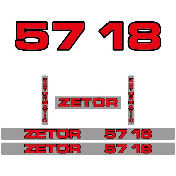 Zetor 5718 Aftermarket Tractor Decal / Aufkleber / Adesivo / Sticker Set