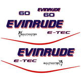 Evinrude 60 White model outboard (1999-2004) aftermarket decal / aufkleber / adesivo / sticker set