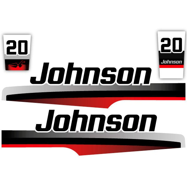 Johnson 20 Outboard (1997) Aftermarket Decal / aufkleber / adesivo / Sticker Set