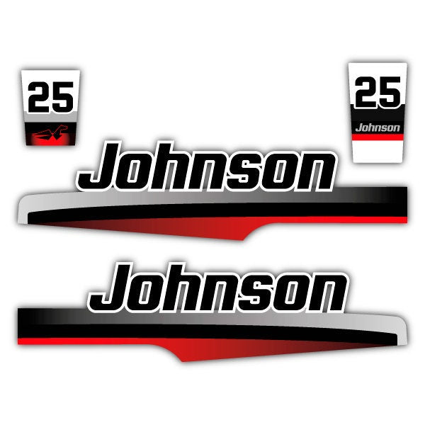 Johnson 25 Outboard (1997) Aftermarket Decal / aufkleber / adesivo / Sticker Set