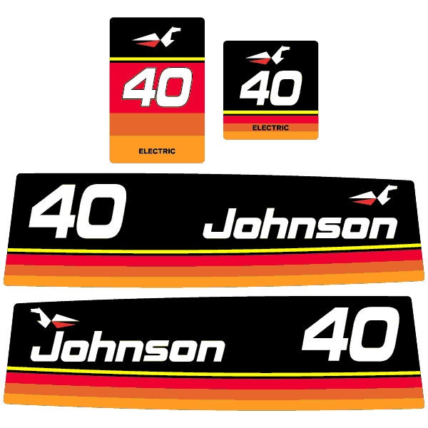 Johnson 40 Outboard (1974) Aftermarket Decal / aufkleber / adesivo / Sticker Set