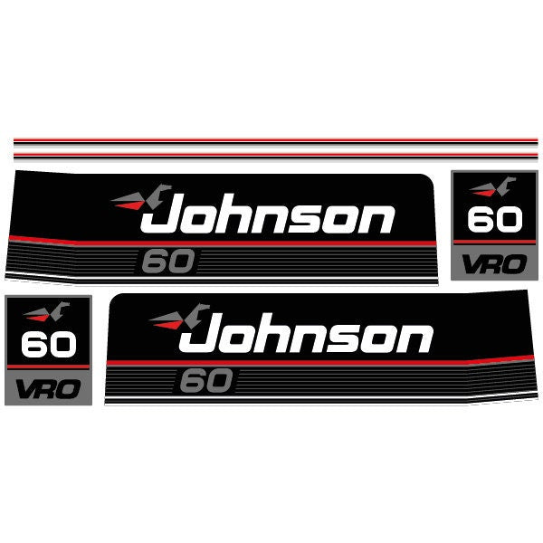 Johnson 60 VRO Outboard (1989) Aftermarket Decal / aufkleber / adesivo / Sticker Set