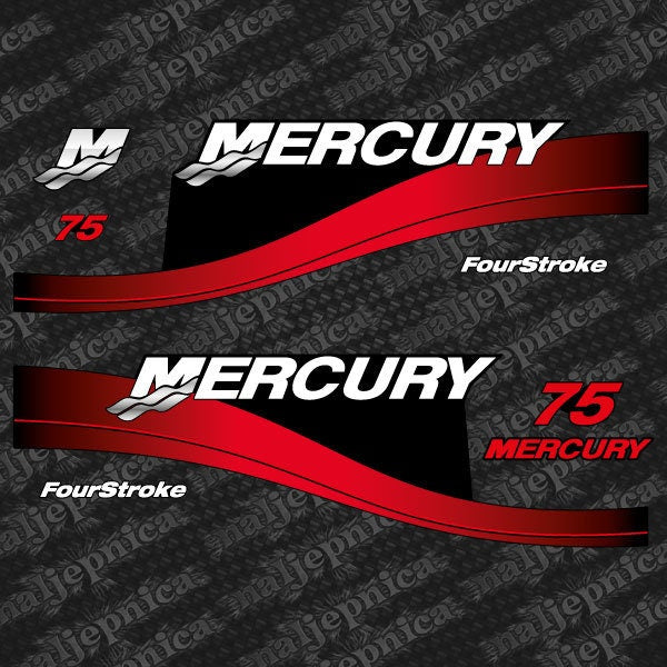 Mercury 75 Four Stroke (1999-2004) Outboard Decal /aufkleber / adesivo / Sticker Set